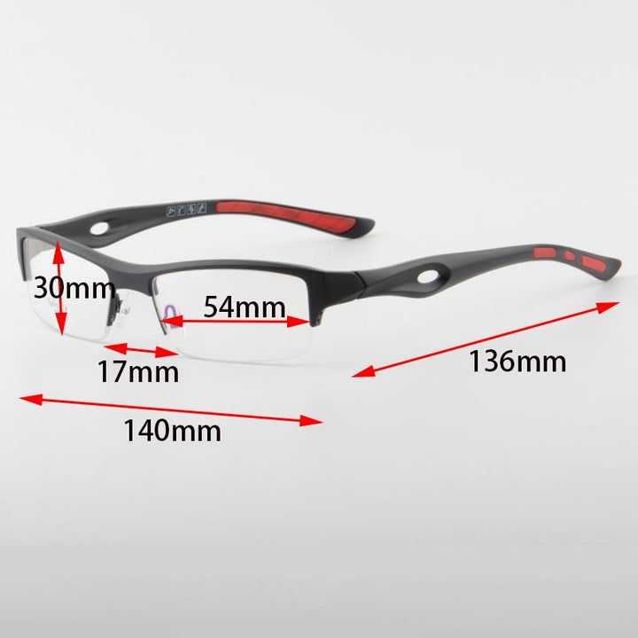 Cubojue Unisex Reading Glasses Sports Tr 90 Titanium Semi Rim Reading Glasses Cubojue