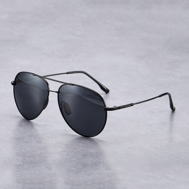 Yimaruili Men's Full Rim Double Bridge Alloy Frame Polarized Sunglasses 889 Sunglasses Yimaruili Sunglasses BLACK Other