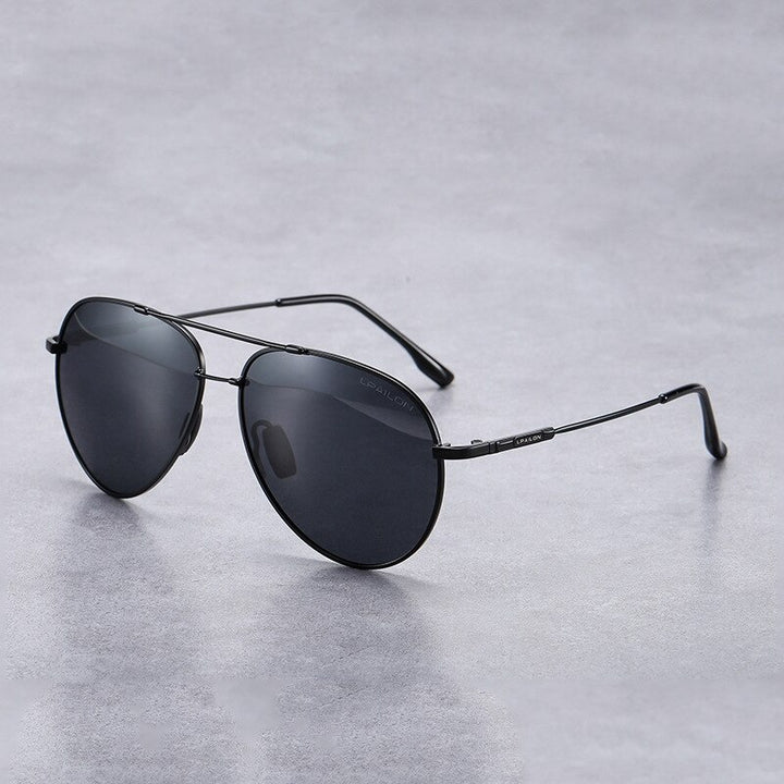 Yimaruili Men's Full Rim Double Bridge Alloy Frame Polarized Sunglasses 889 Sunglasses Yimaruili Sunglasses BLACK Other