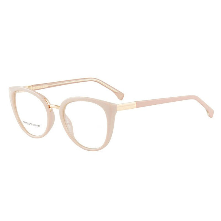 Hotony Women's Full Rim Round Cat Eye Acetate Eyeglasses 7003 Full Rim Hotony Pink  