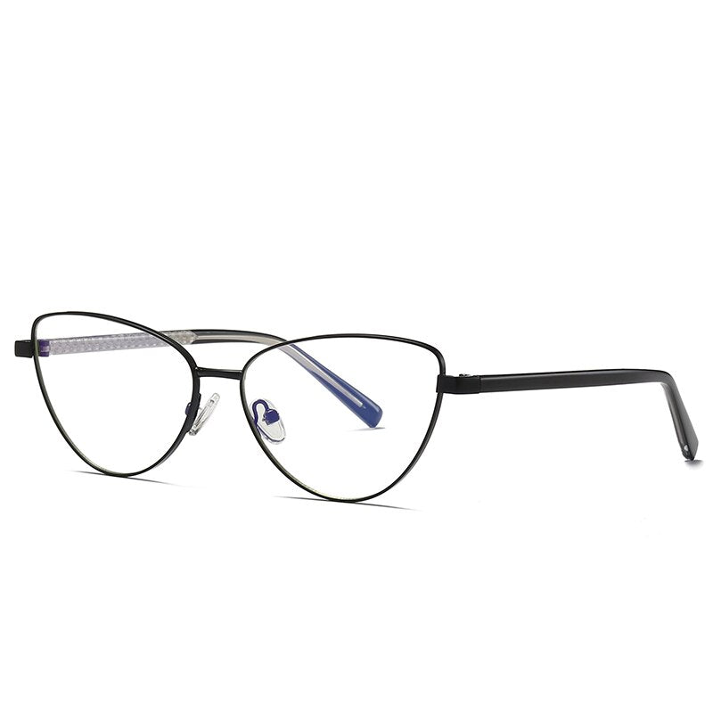 Hotochki Women's Full Rim Cat Eye Alloy Frame Eyeglasses 3006 Full Rim Hotochki black