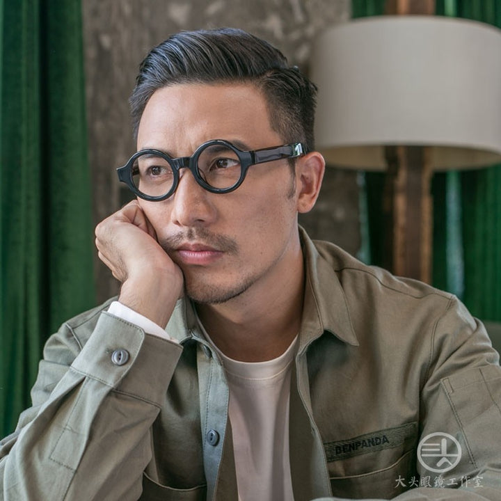 Cubojue Unisex Full Rim Round Acetate Reading Glasses 83014 Reading Glasses Cubojue