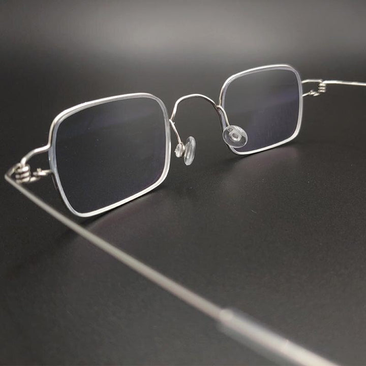 Yujo Unisex Full Rim Rectangular Screwless Stainless Steel Eyeglasses Y018 Full Rim Yujo