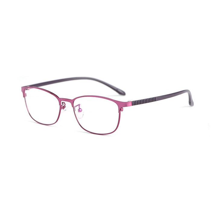 Women's Eyeglasses Alloy Glasses Frame Flexible Tr Temples 3569 Frame Gmei Optical Purple  