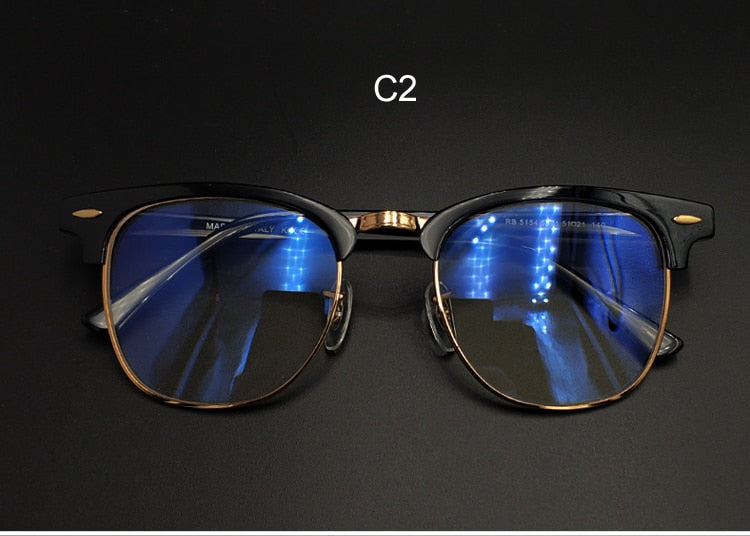 Yujo Unisex Full Rim Square Acetate Horn Eyeglasses 5154 Full Rim Yujo C2 China