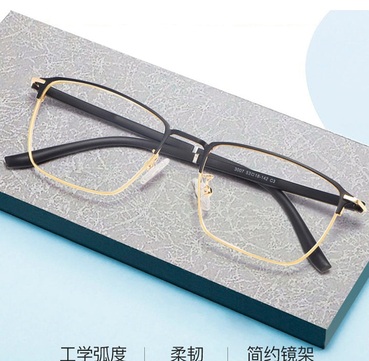 Hotony Unisex Full Rim Square Alloy Frame Eyeglasses 3007 Full Rim Hotony