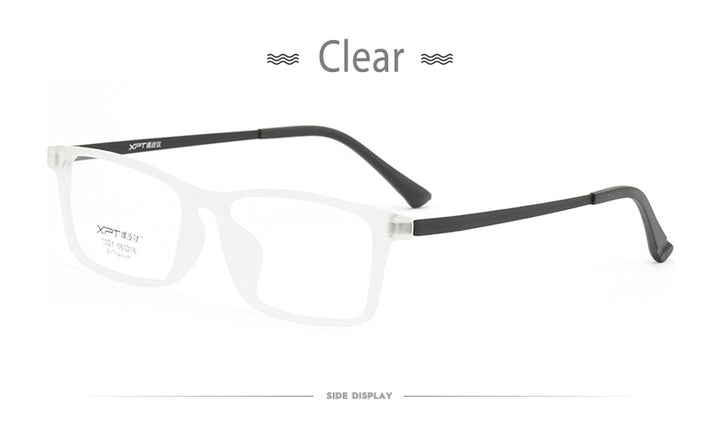 Hotony Unisex Full Rim Rectangle TR 90 Resin B Titanium Frame Eyeglasses 9821 Full Rim Hotony