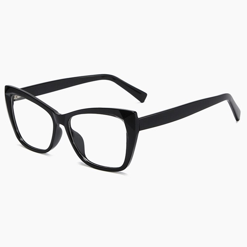 Hotony Women's Full Rim Square Cat Eye Acetate Eyeglasses 2002 Full Rim Hotony Black