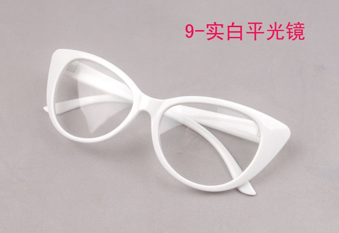 CCspace Unisex Full Rim Cat Eye Tr 90 Titanium Frame Eyeglasses 49197 Full Rim CCspace C9 white