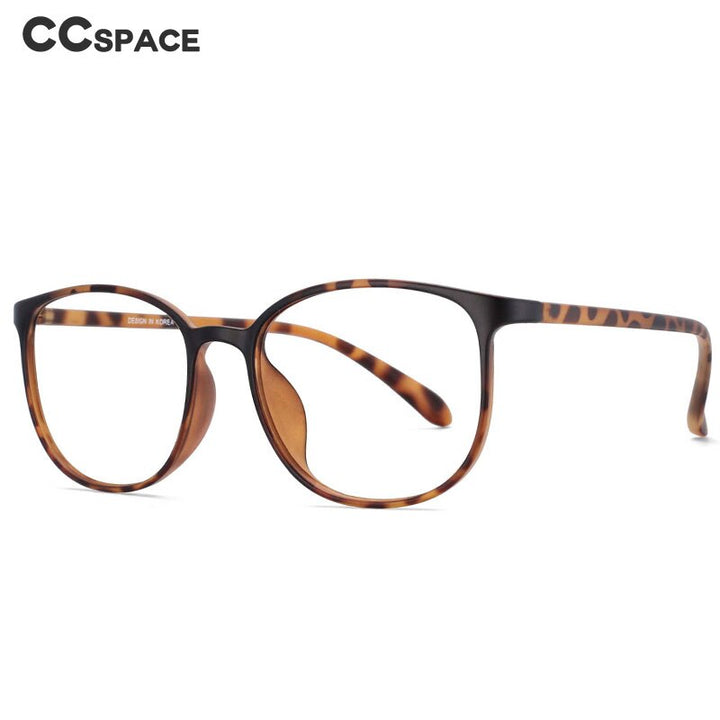 CCspace Unisex Full Rim Round Square Tr 90 Titanium Frame Eyeglasses 53870 Full Rim CCspace