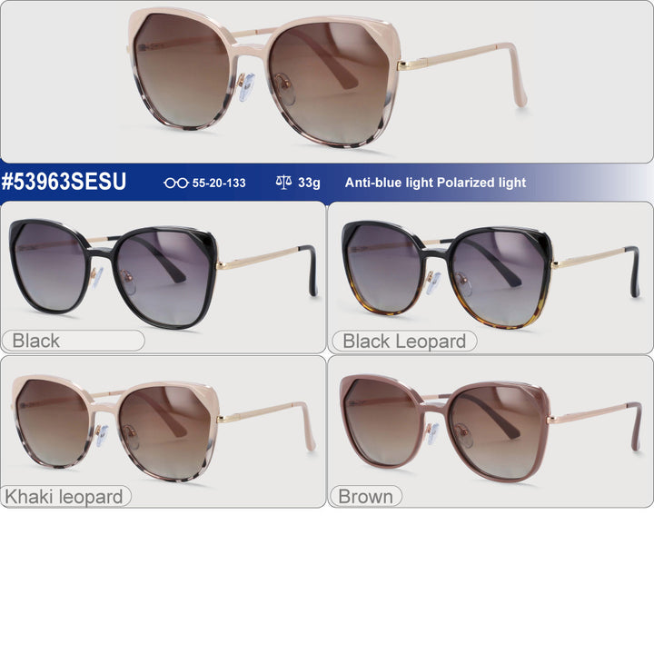 CCspace Women's Full Rim Cat Eye Alloy Eyeglasses Clip On Sunglasses 53963 With Clip Ons CCspace