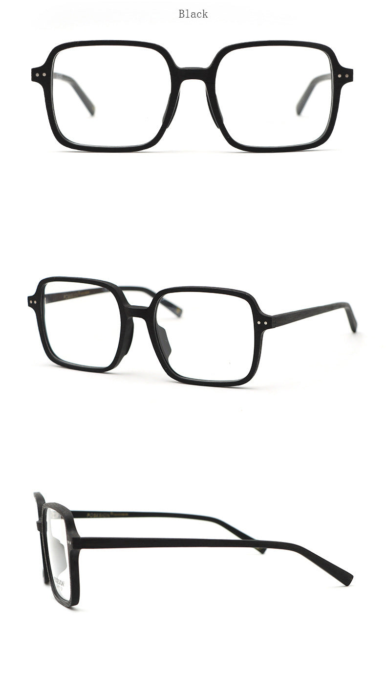 Hdcrafter Unisex Full Rim Oversized Square Wood Frame Eyeglasses 9105 Full Rim Hdcrafter Eyeglasses
