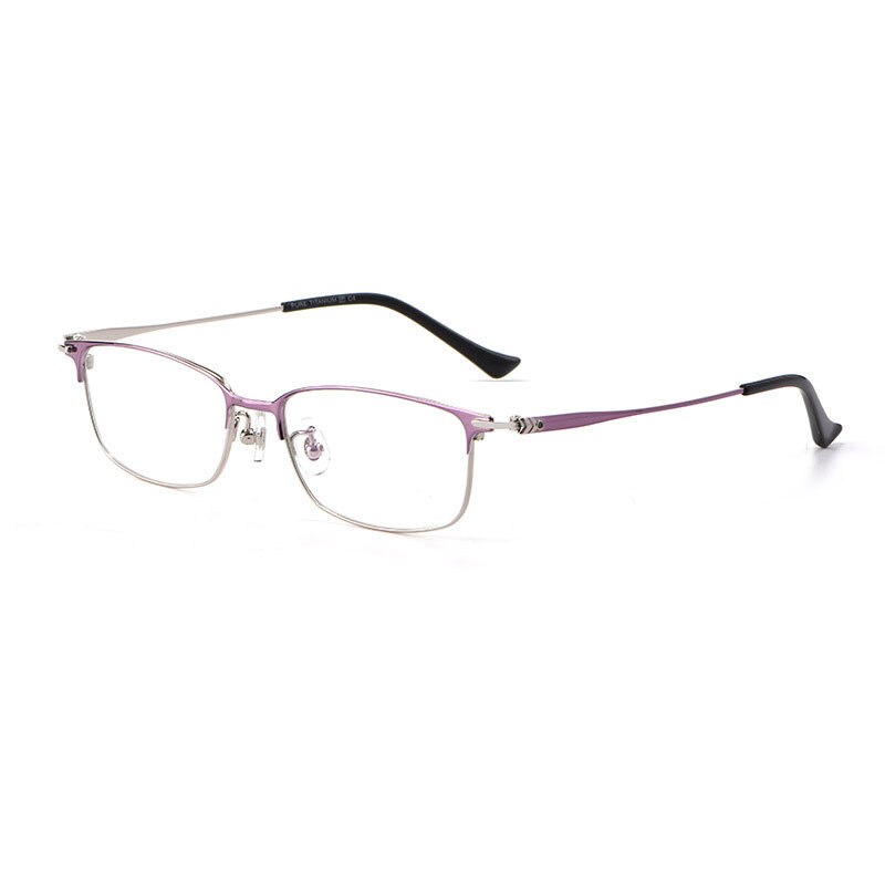 Hotochki Women's Full Rim Titanium Frame Eyeglasses 86061 Full Rim Hotochki PURPLE SILVER