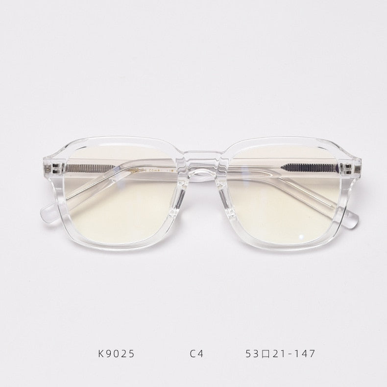 CCspace Women's Full Rim Square Tr 90 Titanium Frame Acetate Leg Eyeglasses 49354 Full Rim CCspace C4Clear