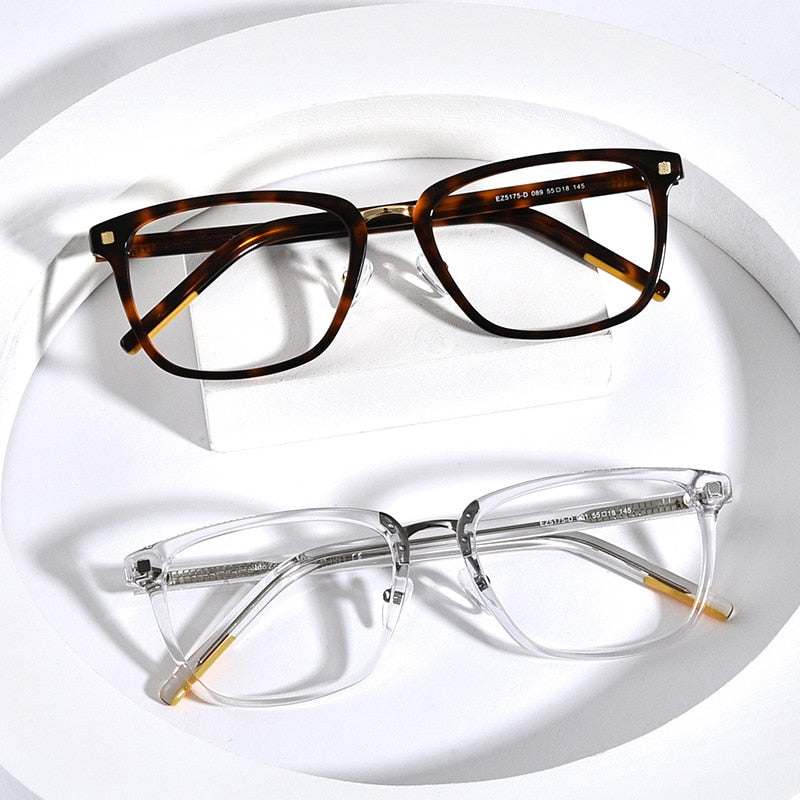 Gatenac Unisex Full Rim Square Acetate Frame Eyeglasses Gxyj312 Full Rim Gatenac