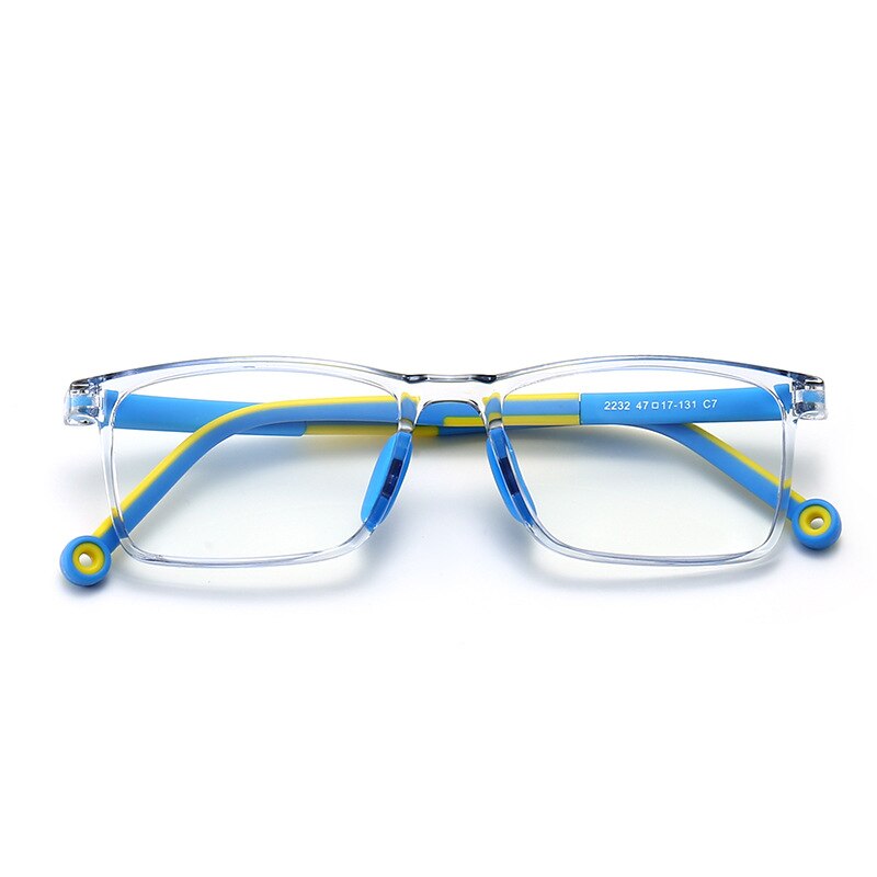 Yimaruili Unisex Children's Full Rim TR 90 Resin Frame Eyeglasses 2232 Full Rim Yimaruili Eyeglasses Transparent Blue C7