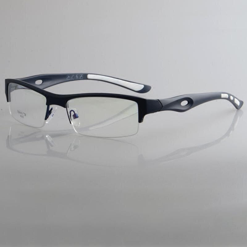 Cubojue Unisex Reading Glasses Sports Tr 90 Titanium Semi Rim Reading Glasses Cubojue black white pad no function lens 0