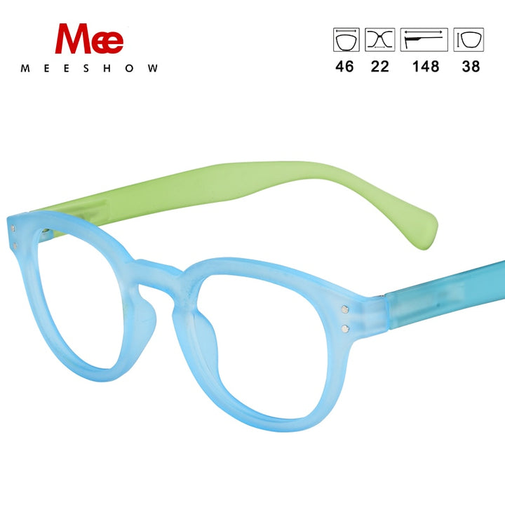 Meeshow Women's Full Rim Round Polycarbonate Reading Glasses 1513 Reading Glasses Meeshow