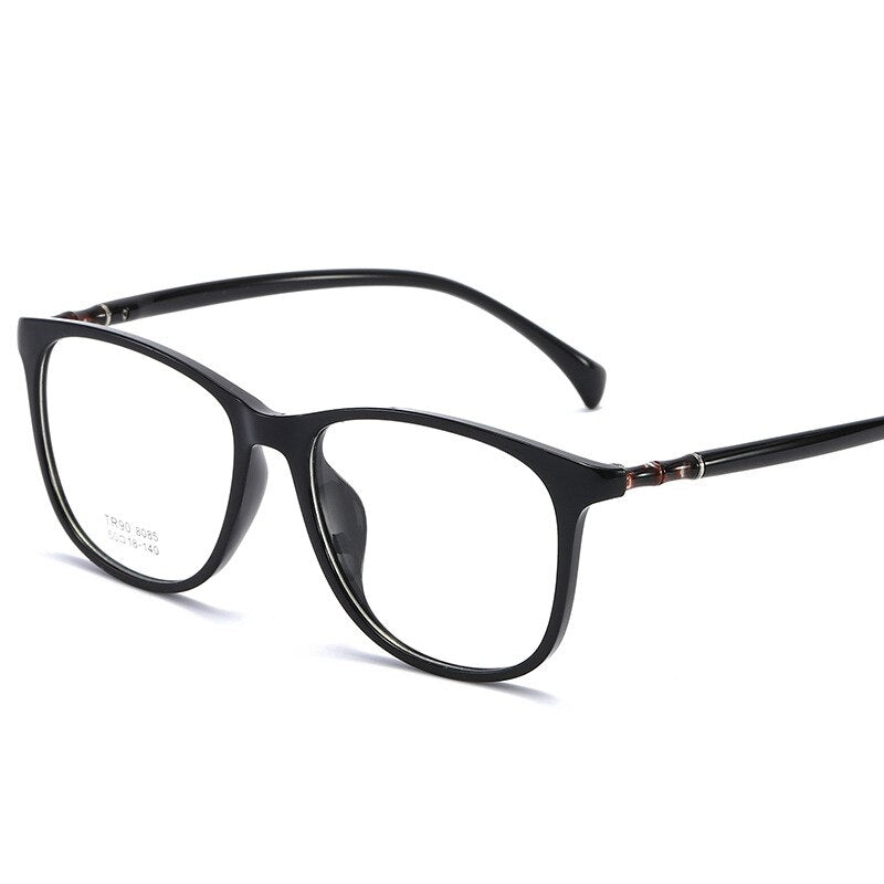 Reven Jate Unisex Full Rim Square Tr 90 Eyeglasses 8085 Full Rim Reven Jate shiny black