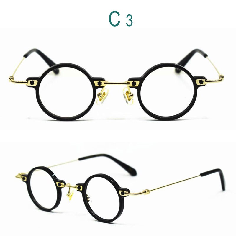 Yujo Unisex Full Rim Round Eyeglasses Acetate Y008 Full Rim Yujo