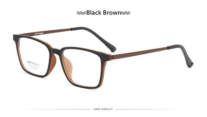 Yimaruili Men's Full Rim Square β Titanium TR 90 Resin Frame Eyeglasses 9822 Full Rim Yimaruili Eyeglasses