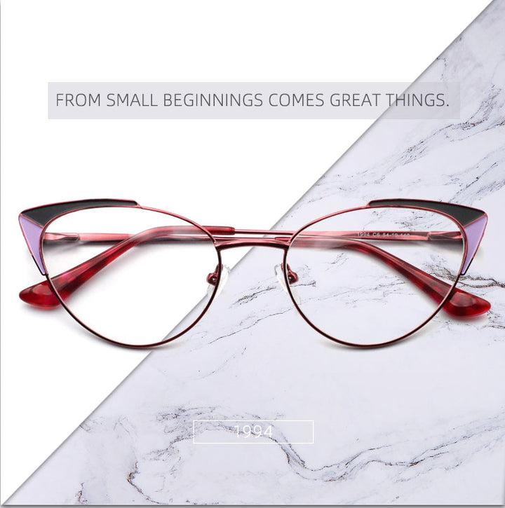 Laoyehui Women's Eyeglasses Cat Eye Reading Glasses Black Red Khaki Reading Glasses Laoyehui