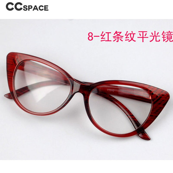 CCspace Unisex Full Rim Cat Eye Tr 90 Titanium Frame Eyeglasses 49197 Full Rim CCspace