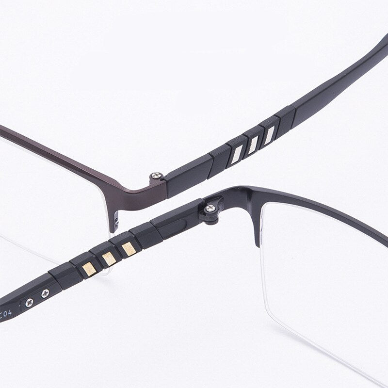 Men's Semi Rim Titanium Frame Eyeglasses Lb079 Semi Rim Bclear