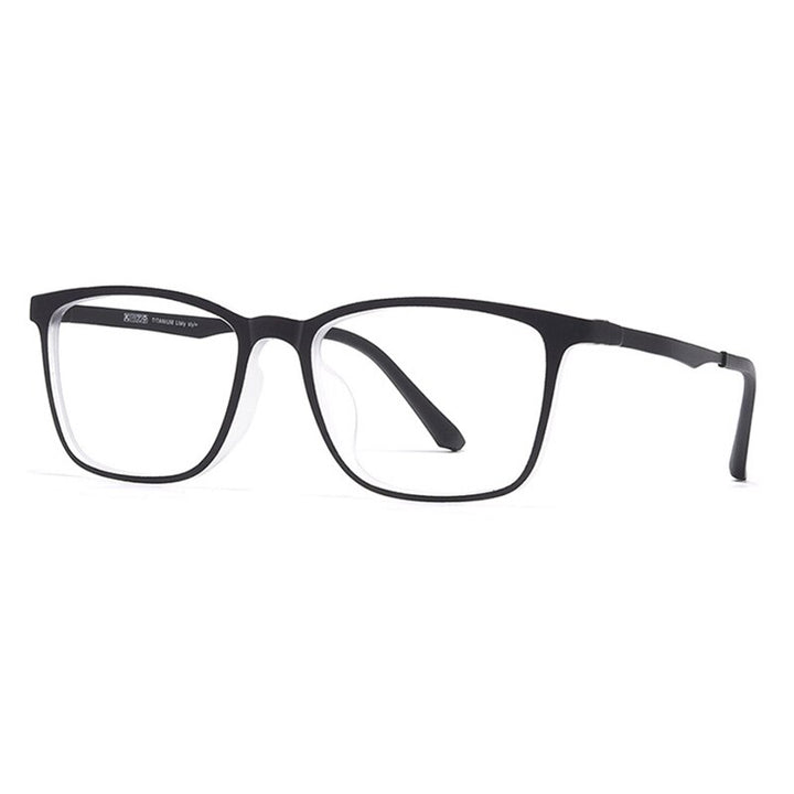 Hotony Unisex Full Rim Square Ultem Frame Eyeglasses 8808 Full Rim Hotony white