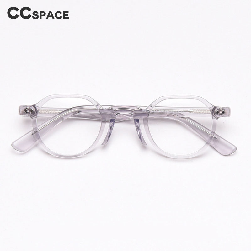 CCspace Unisex Full Rim Round Acetate Frame Eyeglasses 49806 Full Rim CCspace
