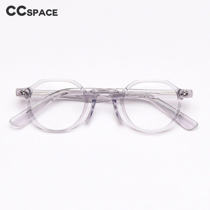 CCspace Unisex Full Rim Round Acetate Frame Eyeglasses 49806 Full Rim CCspace