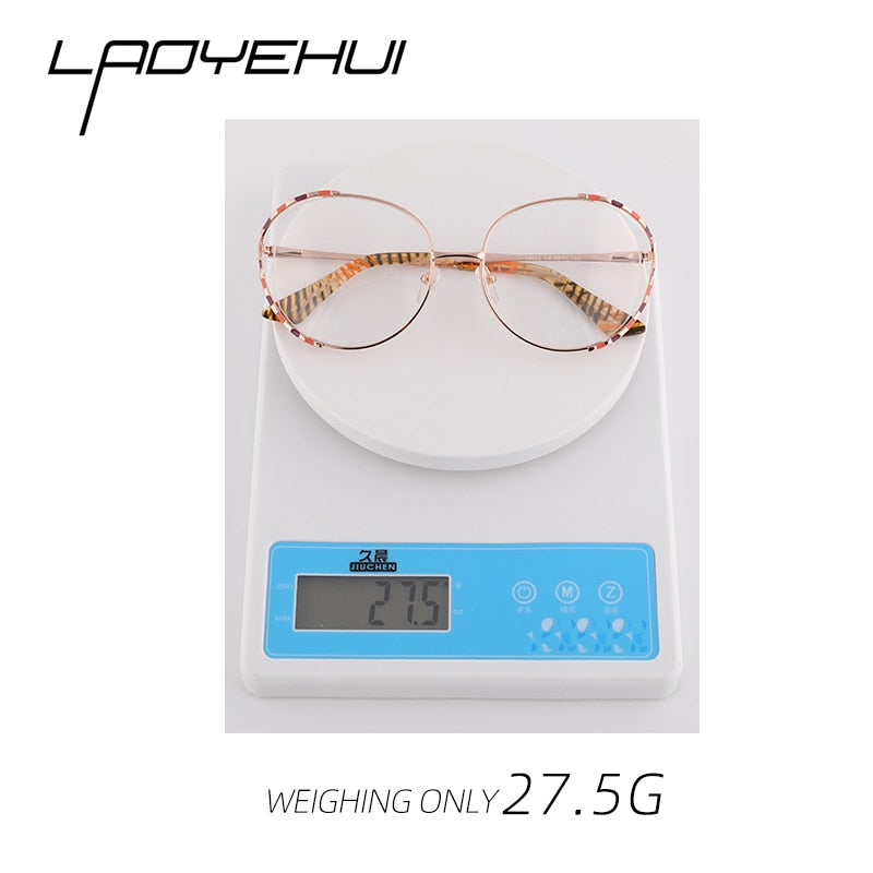 Laoyehui Women's Eyeglasses Alloy Frame Oversize Round 18032 Full Rim Laoyehui