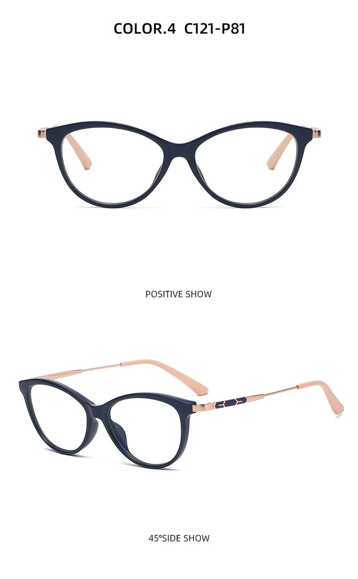 Hotony Women's Full Rim Cat Eye TR 90 Resin Alloy Frame Eyeglasses Tr2332 Full Rim Hotony