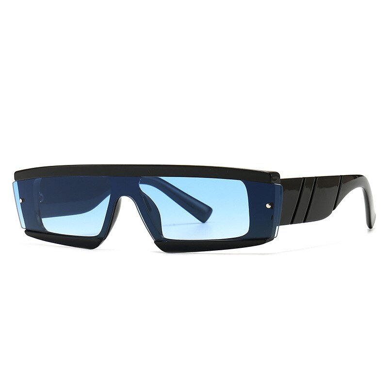 CCspace Unisex Full Rim Square Resin One Lens Steam Punk Frame Sunglasses 46532 Sunglasses CCspace Sunglasses C5Blue