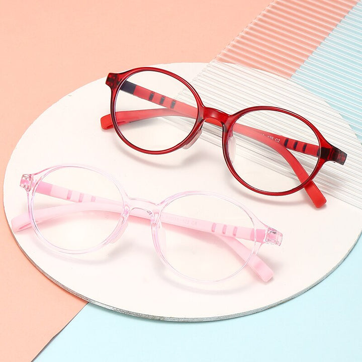 Oveliness Unisex Children's Full Rim Round Tr 90 Silicone Titanium Eyeglasses Trd108 Full Rim Oveliness