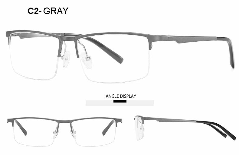 Hotochki Unisex Semi Rim Aluminum Magnesium Alloy Frame Eyeglasses 6331 Semi Rim Hotochki