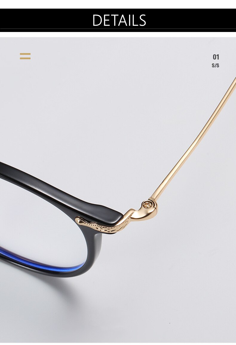 Yimaruili Women's Full Rim Round Resin Metal Frame Eyeglasses 8303 Full Rim Yimaruili Eyeglasses