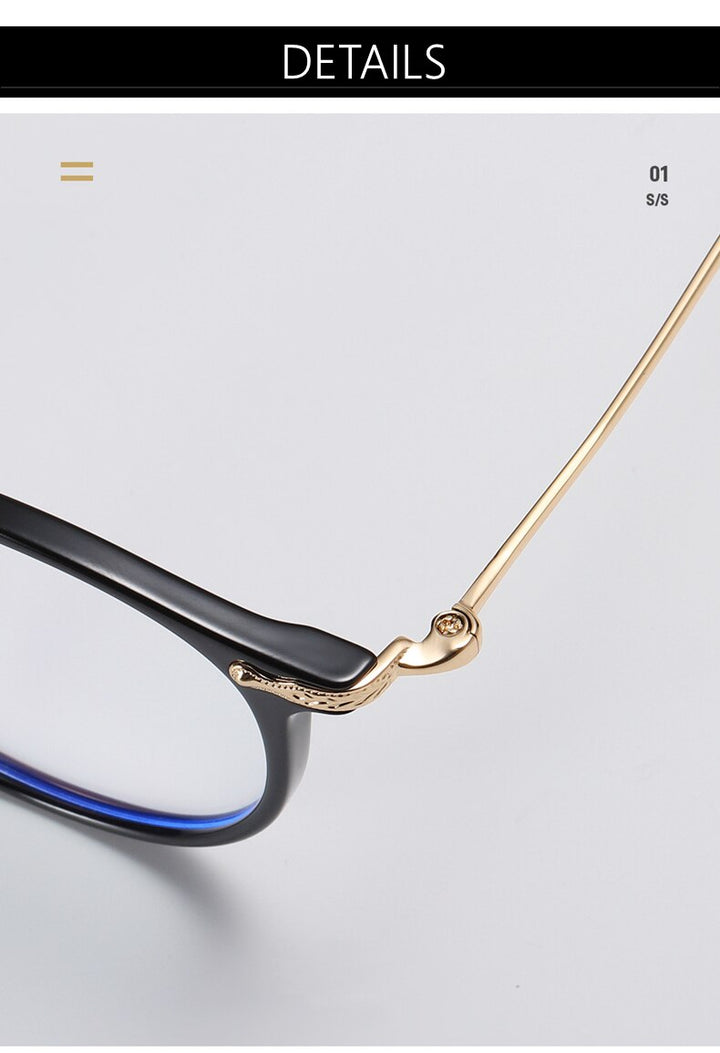 Yimaruili Women's Full Rim Round Resin Metal Frame Eyeglasses 8303 Full Rim Yimaruili Eyeglasses