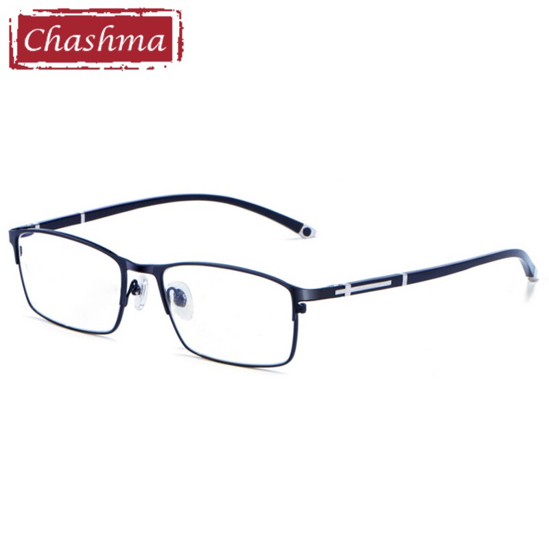 Chashma Men's Full Rim Square Eyeglasses 9211 Tr 90 Alloy Full Rim Chashma Blue