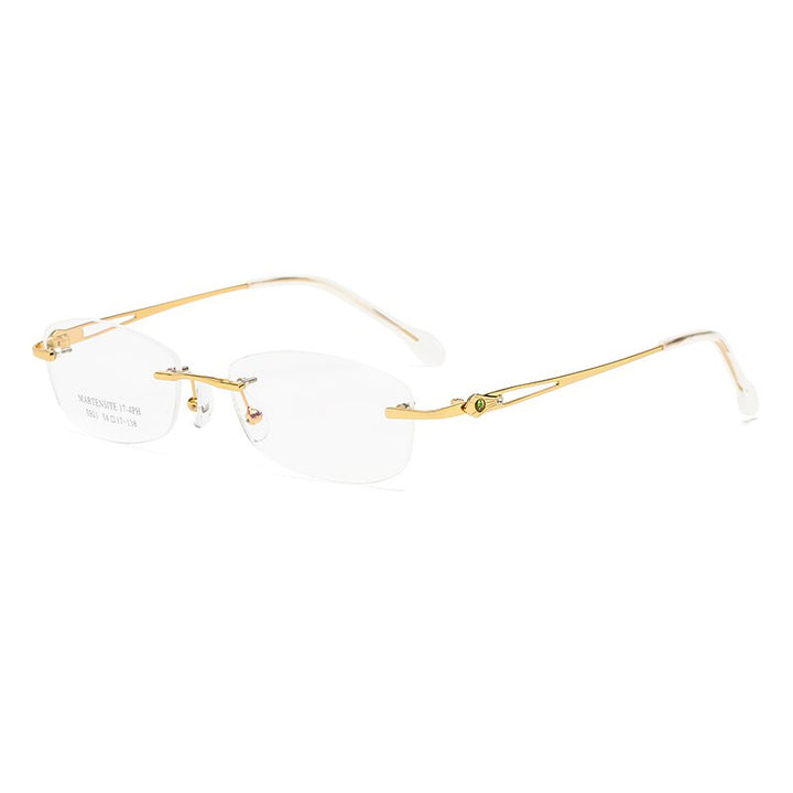 Zirosat 5901 Women's Eyeglasses Tint Lenses Diamond Cutting Rimless Titanium Rimless Zirosat golden