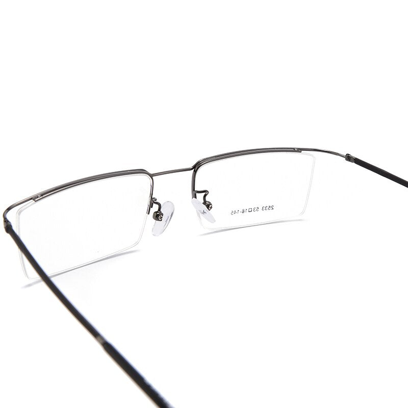 Bclear Men's Semi Rim Square Titanium Alloy Eyeglasses Sc2533 Semi Rim Bclear