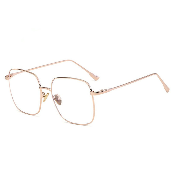 Hotony Unisex Full Rim Square Alloy Eyeglasses  8810 Full Rim Hotony Rose Gold