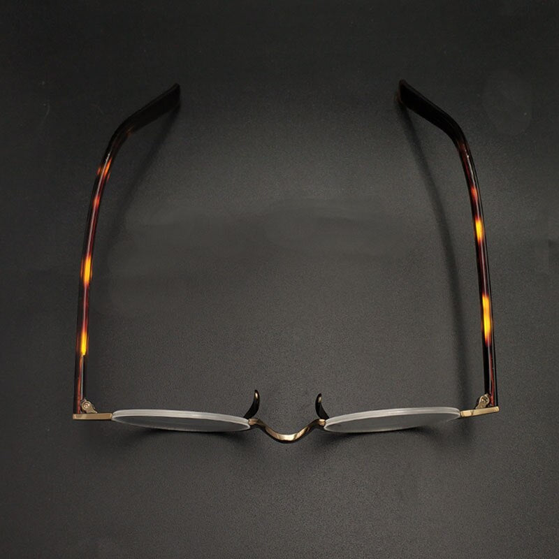 Yujo Unisex Semi Rim Square Titanium Eyeglasses Y024 Semi Rim Yujo