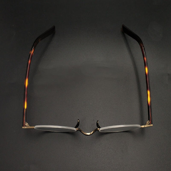 Yujo Unisex Semi Rim Square Titanium Eyeglasses Y024 Semi Rim Yujo