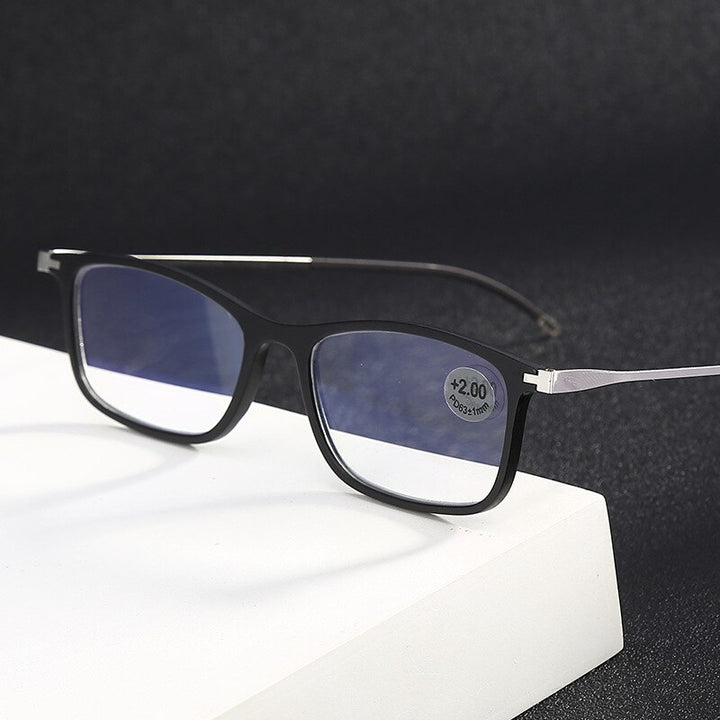 Unisex Full Rim Alloy Frame Anti Blue Light Lens Reading Glasses Xx666 Reading Glasses Bclear