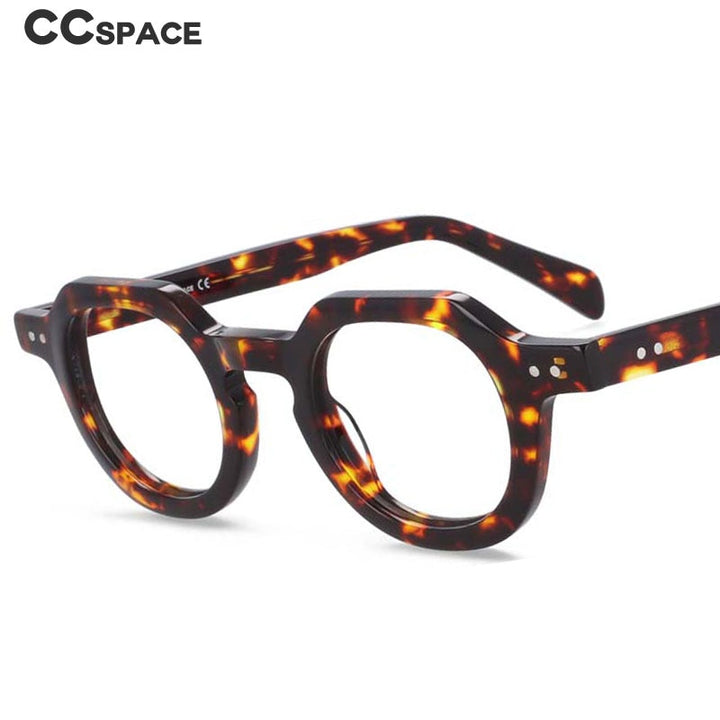 CCspace Unisex Full Rim Round Acetate Frame Eyeglasses 49875 Full Rim CCspace