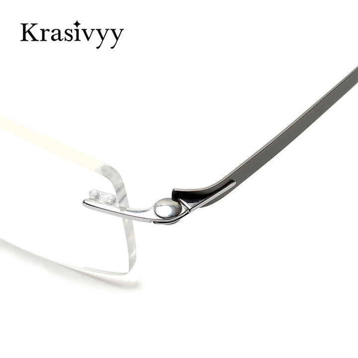 Krasivyy Unisex Rimless Square Titanium Screwless Eyeglasses Kr16028 Rimless Krasivyy