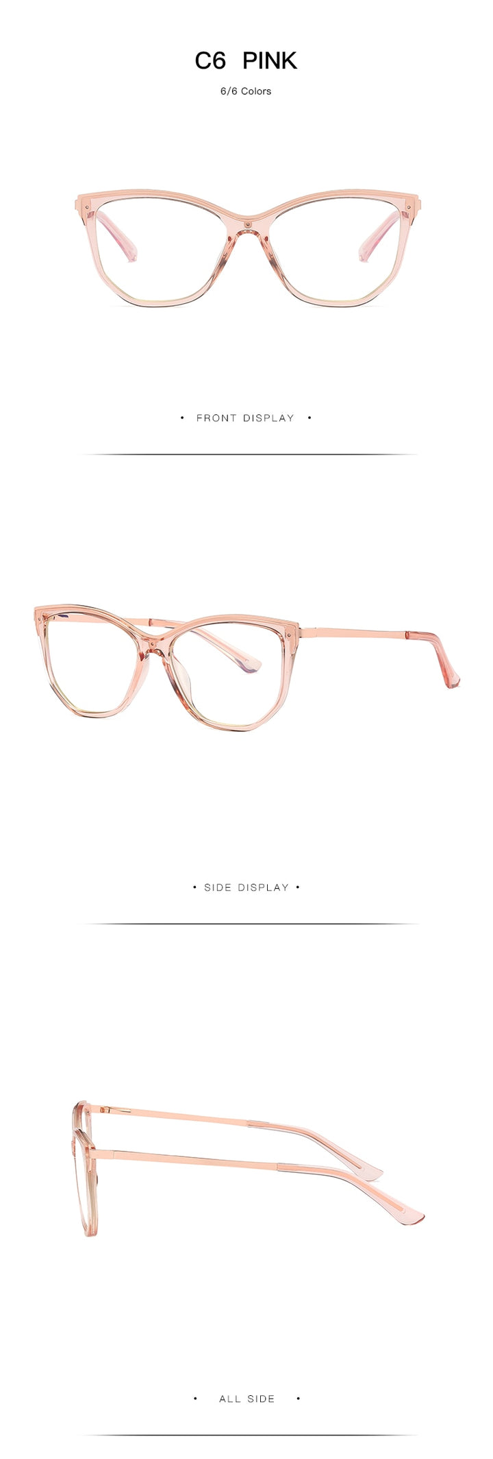 Hotochki Women's Full Rim Cat Eye Alloy Acetate Frame Eyeglasses 2048 Full Rim Hotochki