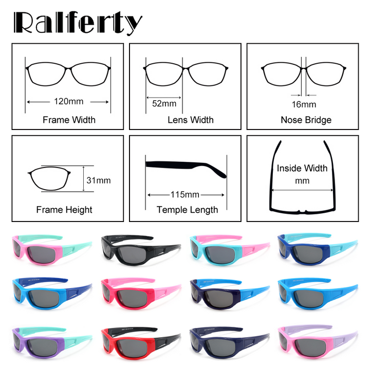 Ralferty Kids' Sunglasses Polarized Flexible Soft Unbreakable K800 Sunglasses Ralferty
