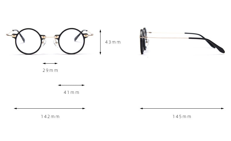 CCspace Unisex Full Rim Roud Acetate Frame Eyeglasses 49811 Full Rim CCspace